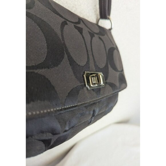 Coach Chelsea Signature Flap Convertible Shoulder/Crossbody Bag Canvas Black Y2K - Picture 5 of 12